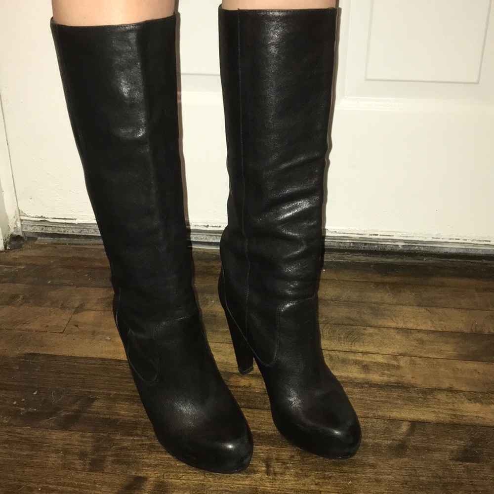 Loeffler Randall black high heel boots